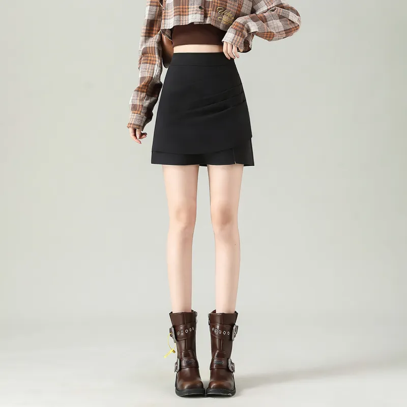 0571 Family Casual Short Skirts Women's Black-5