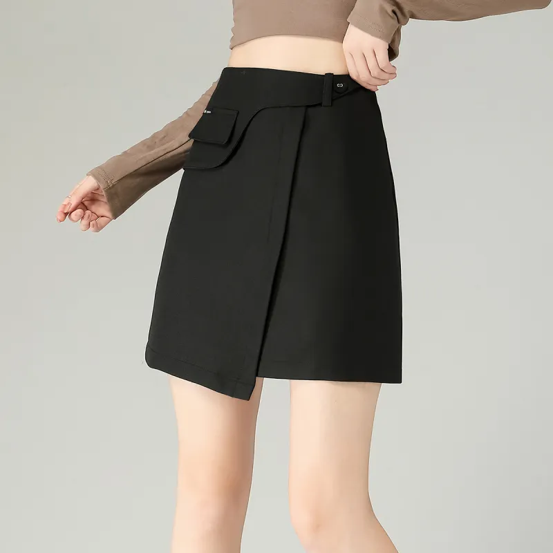 0571 Family Casual Short Skirts Women's Black-3