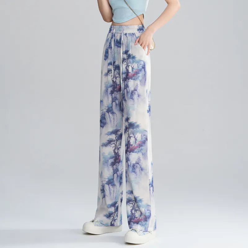 0571 Family Casual Pants Women's Blue-4
