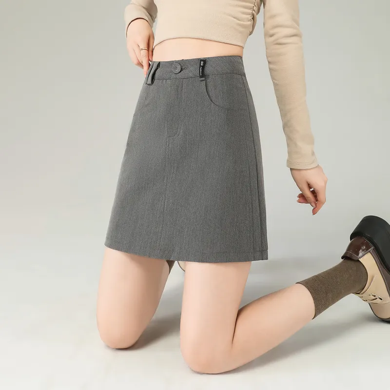 0571 Family Casual Short Skirts Women's Gray-6