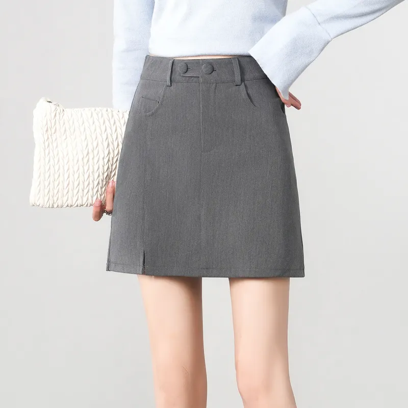 0571 Family Casual Short Skirts Women's Gray-2