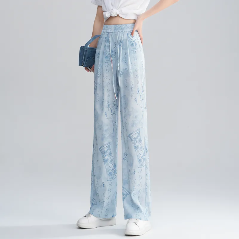 0571 Family Casual Pants Women's Blue-2