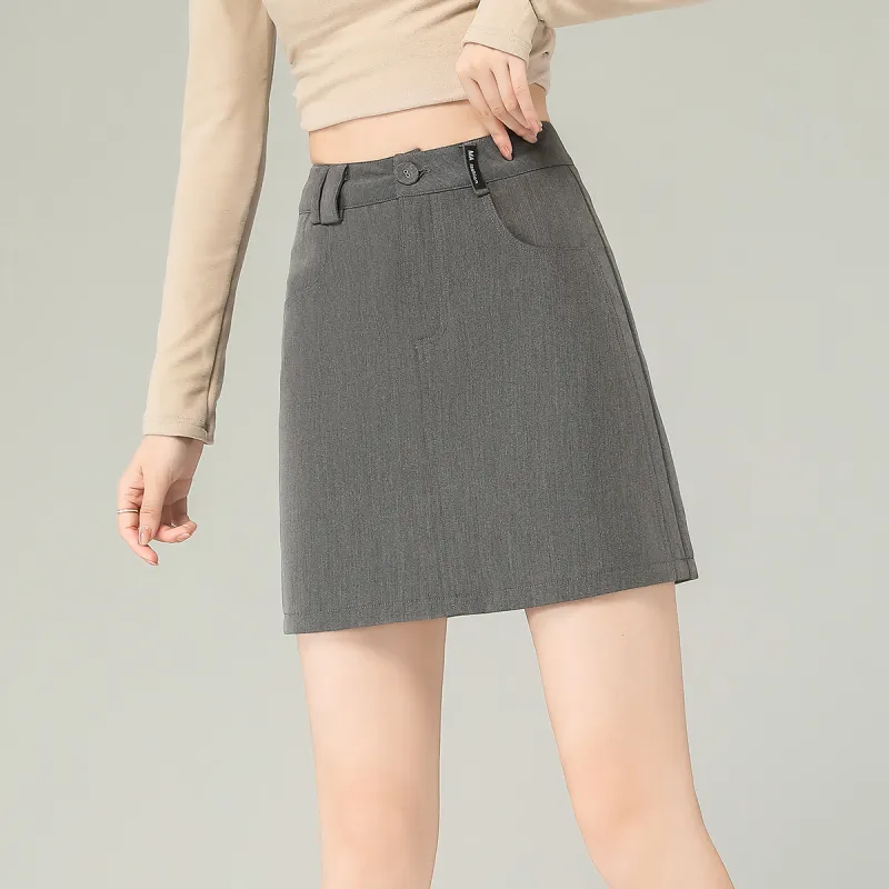0571 Family Casual Short Skirts Women's Gray-4