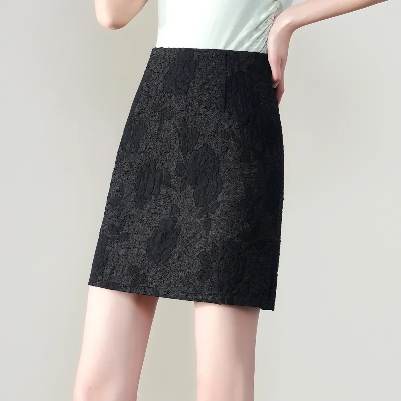 0571 Family Casual Short Skirts Women's Black-3