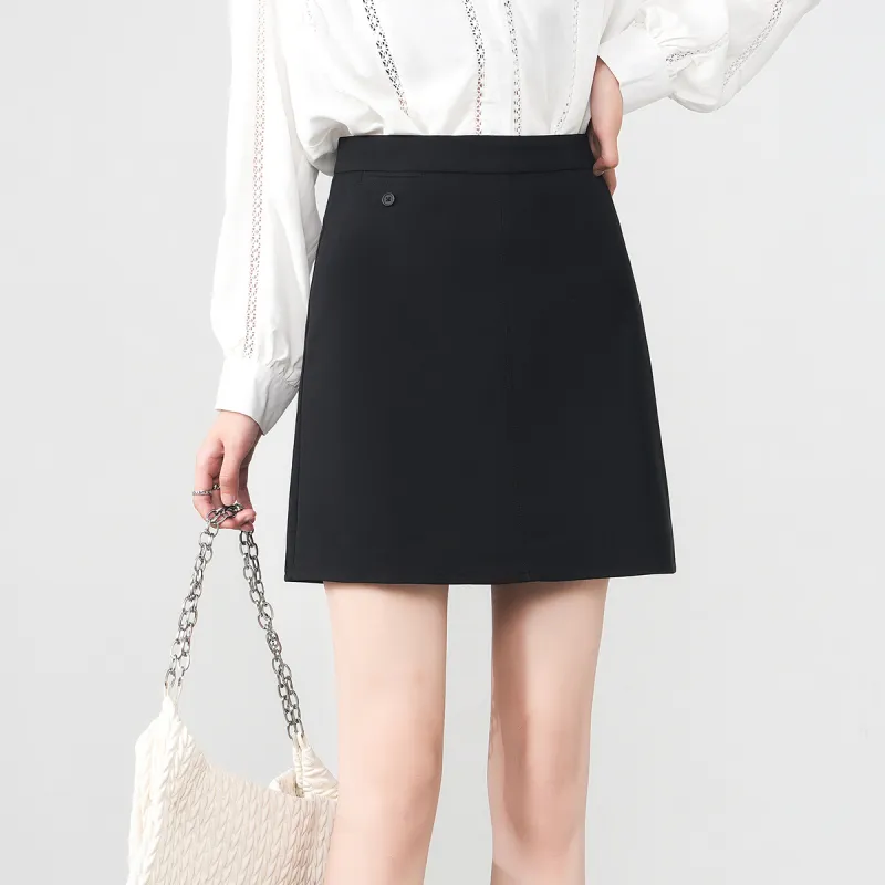 0571 Family Casual Short Skirts Women's Black-3