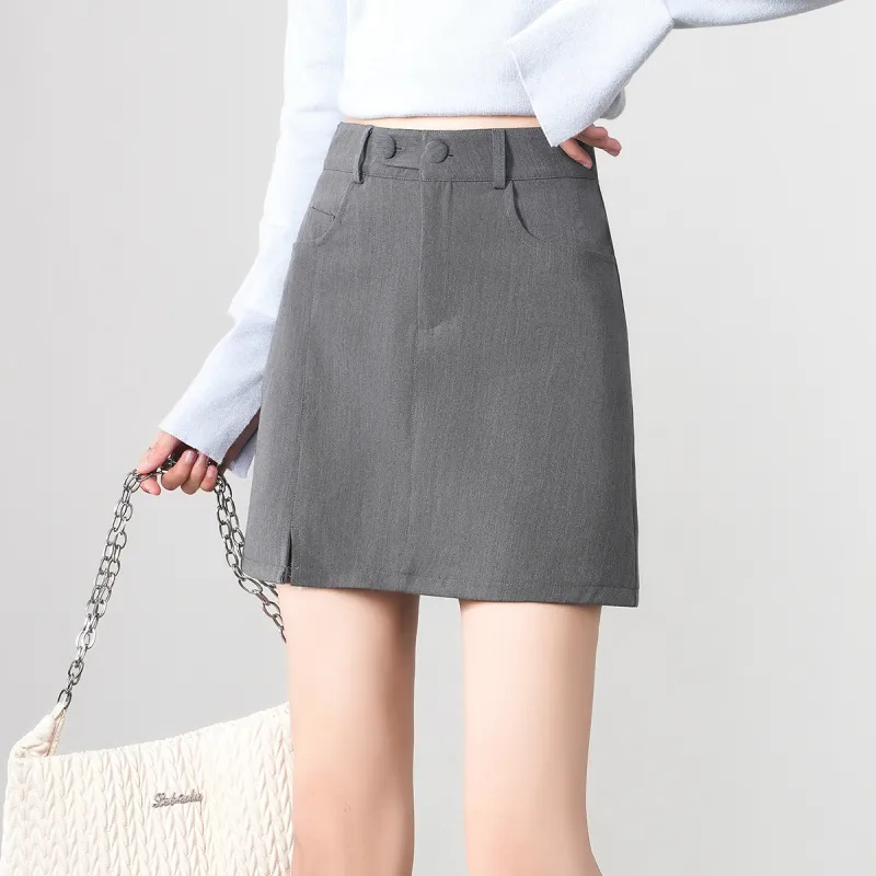 0571 Family Casual Short Skirts Women's Gray-6