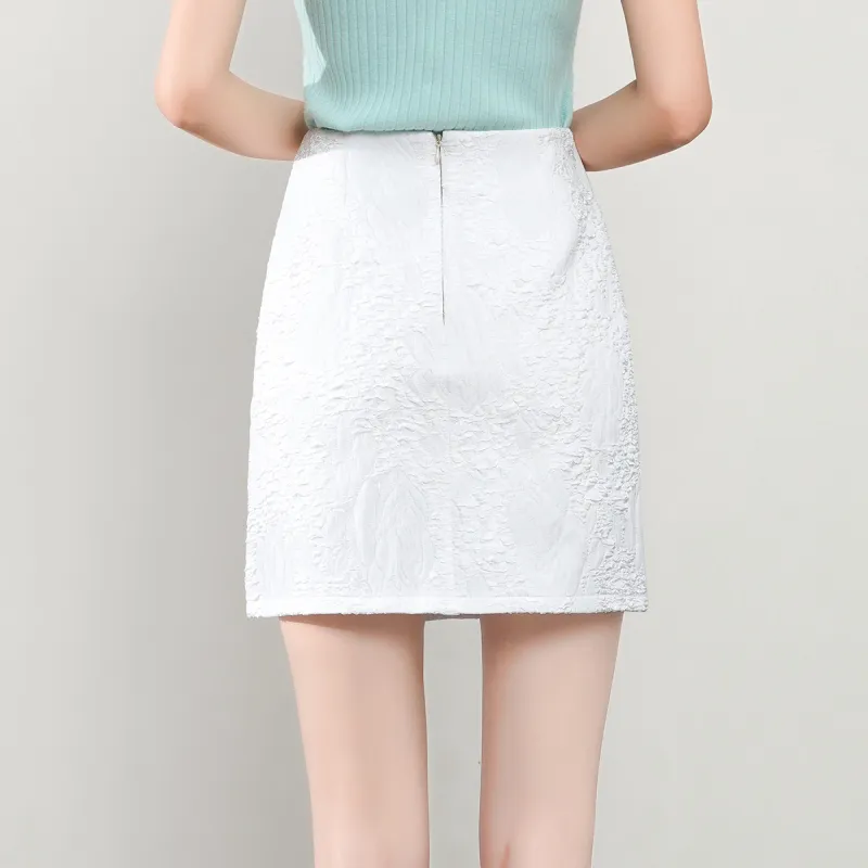 0571 Family Casual Short Skirts Women's White-6