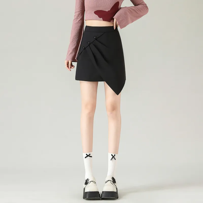 0571 Family Casual Short Skirts Women's Black-5