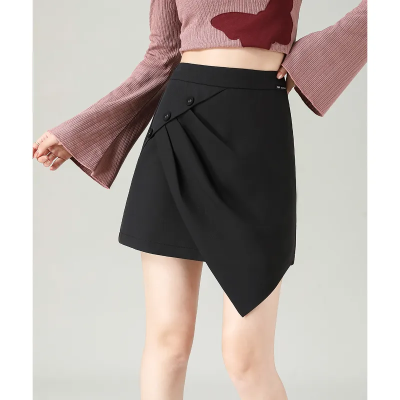 0571 Family Casual Short Skirts Women's Black-6