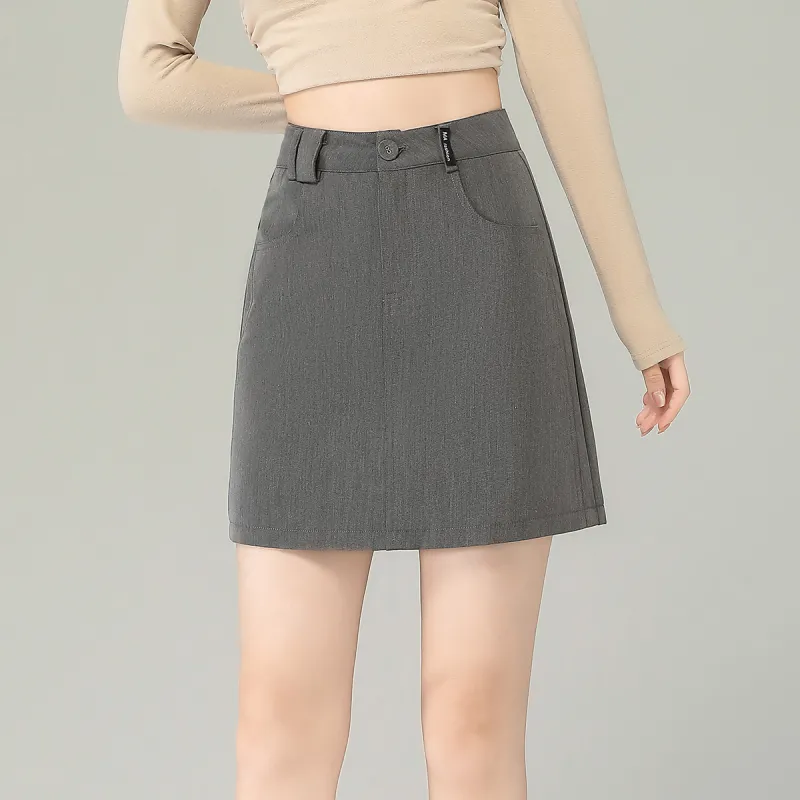 0571 Family Casual Short Skirts Women's Gray-2