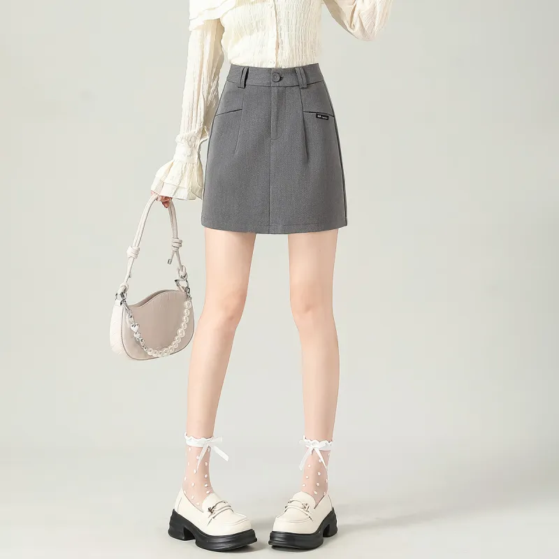 0571 Family Casual Short Skirts Women's Gray-4