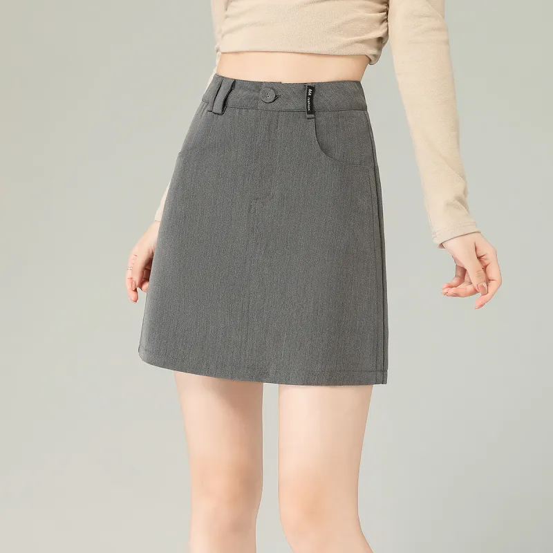 0571 Family Casual Short Skirts Women's Gray-3