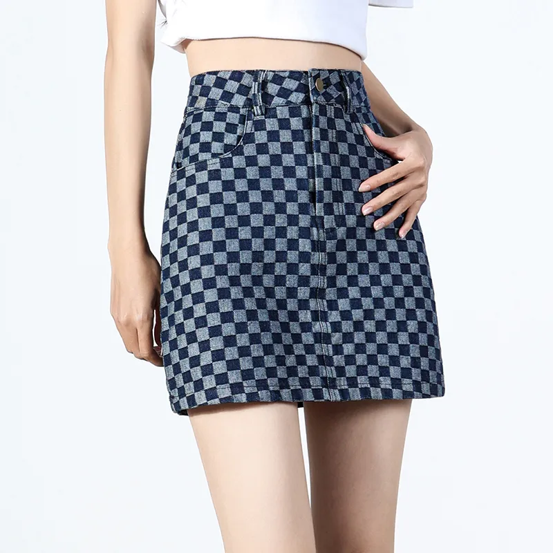 0571 Family Denim Short Skirts Women's Blue-2