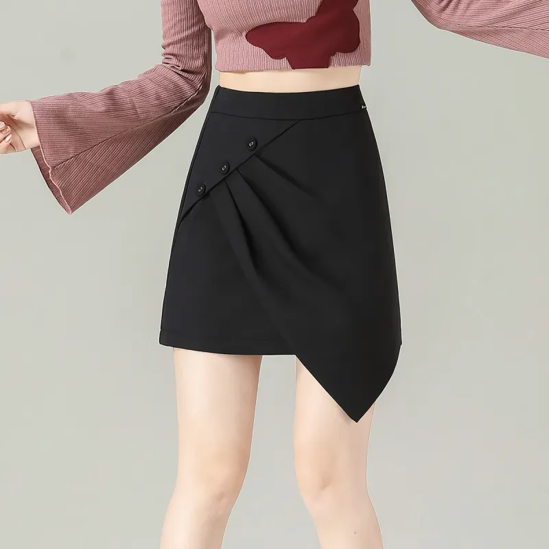 0571 Family Casual Short Skirts Women's Black-4