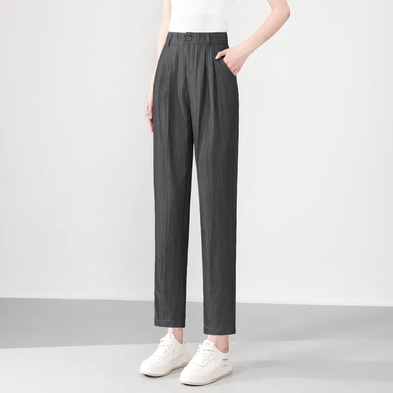 0571 Family Casual Pants Women's Black Gray Color-3