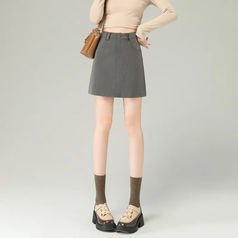 0571 Family Casual Short Skirts Women's Gray-7