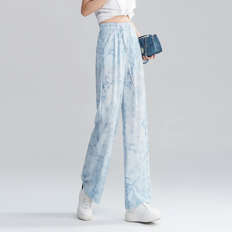 0571 Family Casual Pants Women's Blue-4