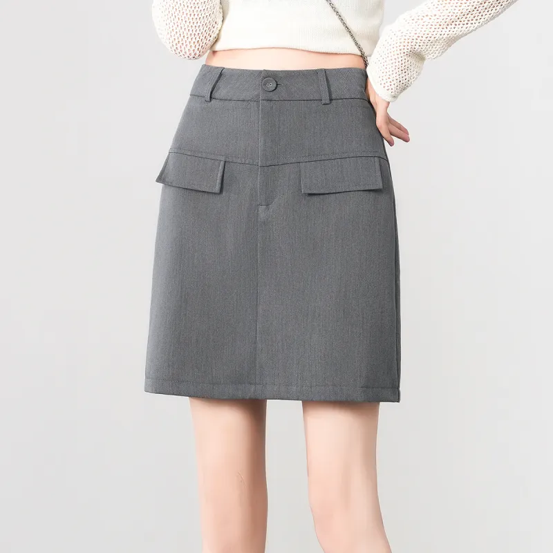 0571 Family Casual Short Skirts Women's Gray-2