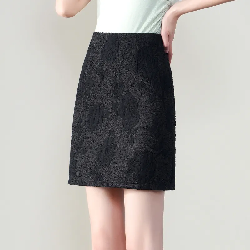 0571 Family Casual Short Skirts Women's Black-2