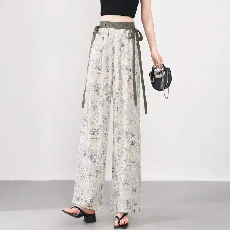 0571 Family Casual Pants Women's Ink Wash Late Apricot-6