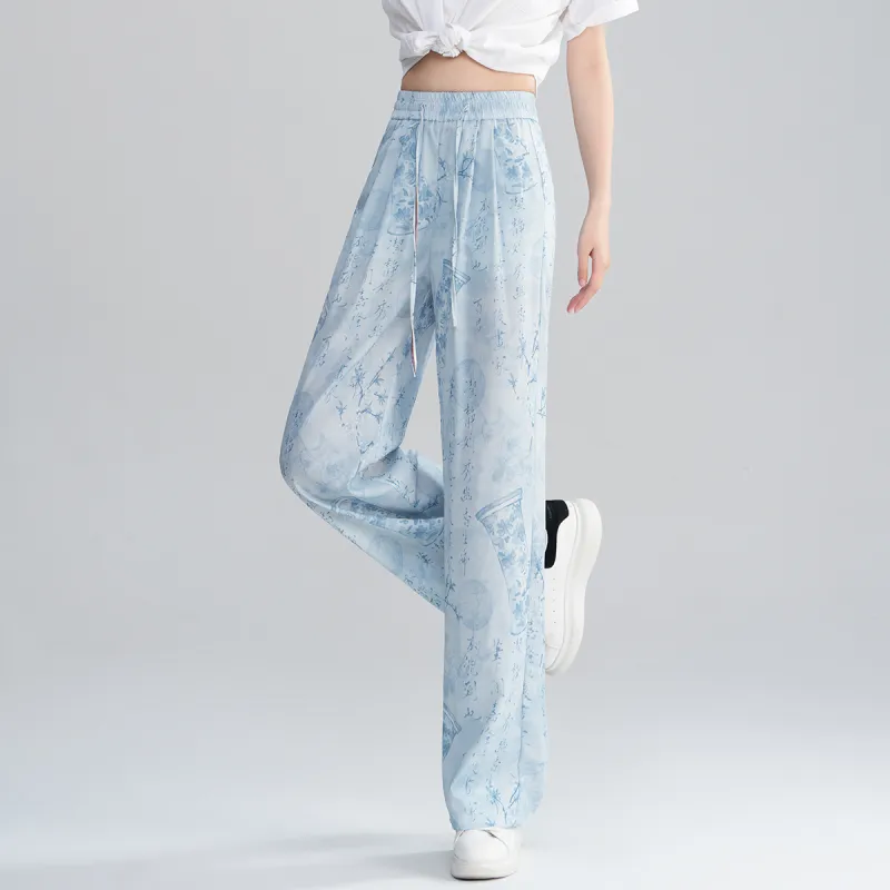 0571 Family Casual Pants Women's Blue-3