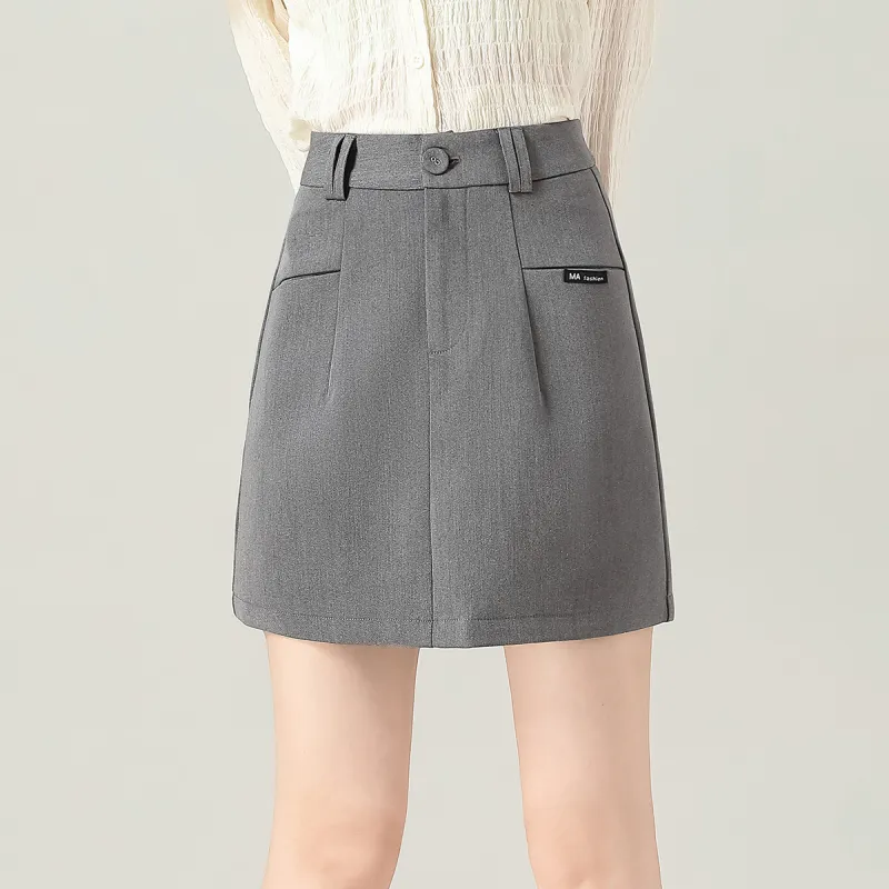 0571 Family Casual Short Skirts Women's Gray-3