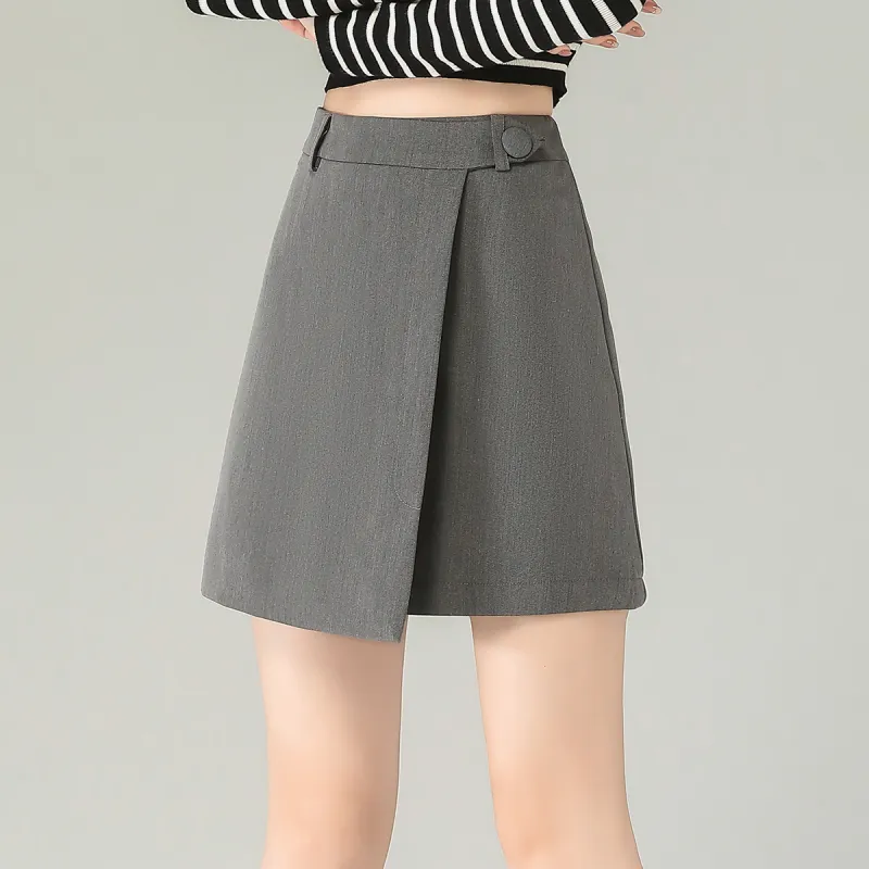 0571 Family Casual Short Skirts Women's Gray-3