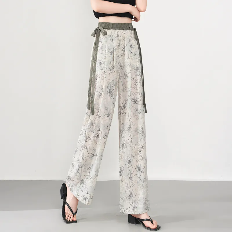 0571 Family Casual Pants Women's Ink Wash Late Apricot-4