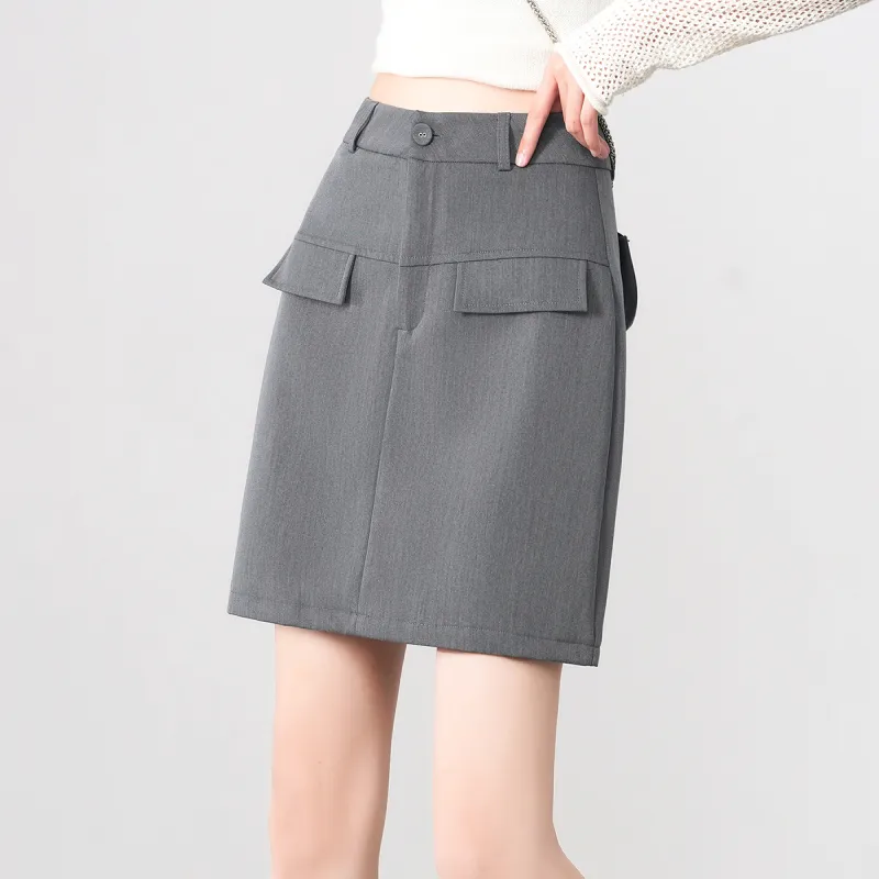 0571 Family Casual Short Skirts Women's Gray-4