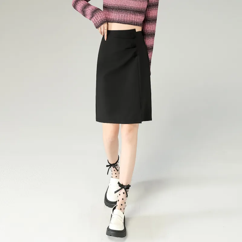 0571 Family Casual Short Skirts Women's Black-3
