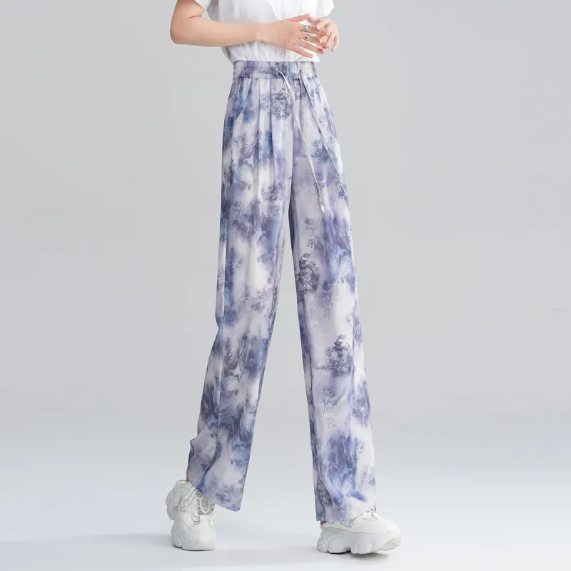 0571 Family Casual Pants Women's Blue-2