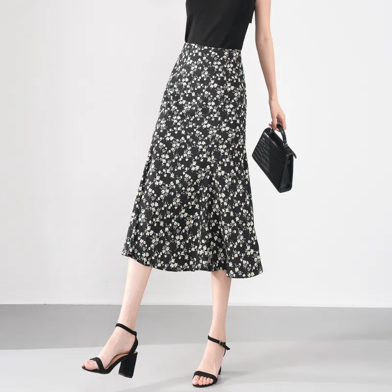 0571 Family Casual Long Skirts Women's Black-2