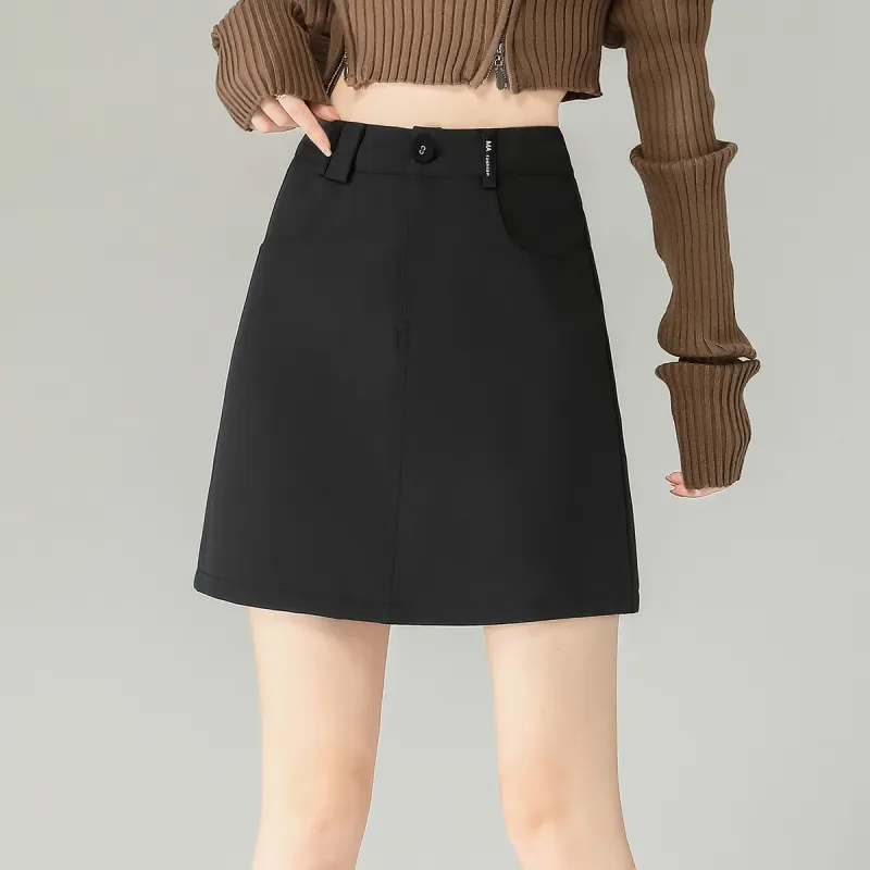 0571 Family Casual Short Skirts Women's Black-3