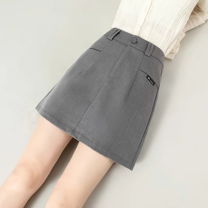 0571 Family Casual Short Skirts Women's Gray-5