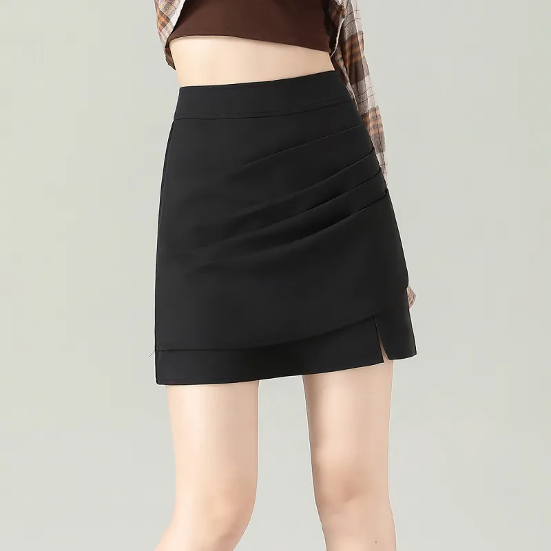 0571 Family Casual Short Skirts Women's Black-3