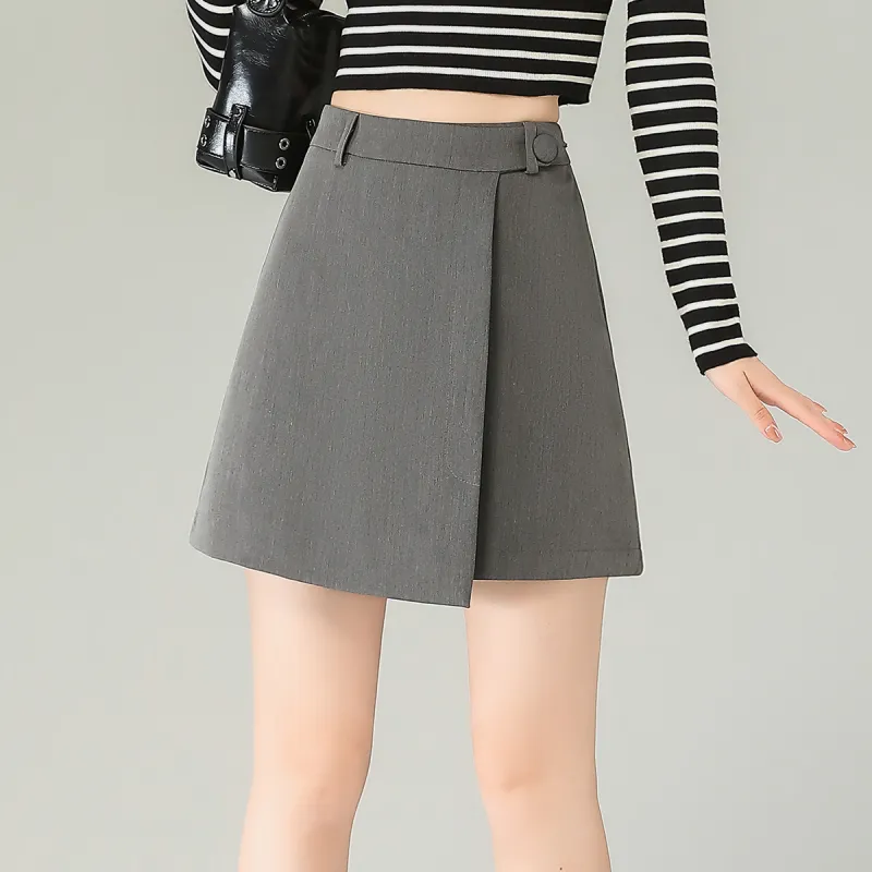 0571 Family Casual Short Skirts Women's Gray-2
