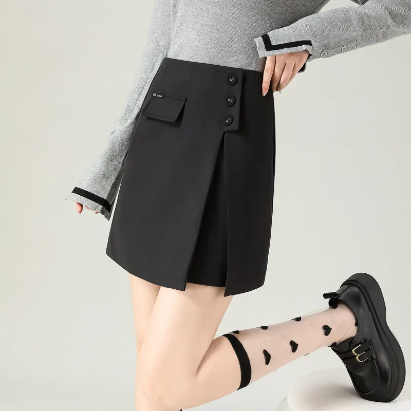 0571 Family Casual Short Skirts Women's Black-6