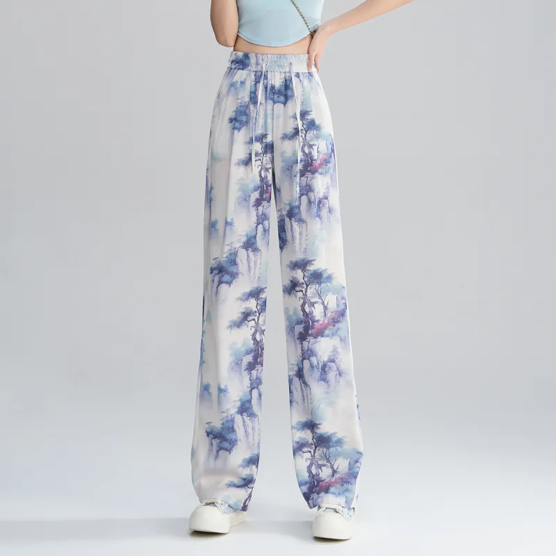 0571 Family Casual Pants Women's Blue-3