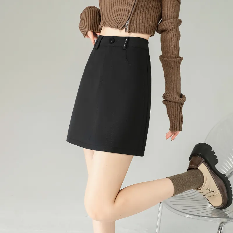 0571 Family Casual Short Skirts Women's Black-7