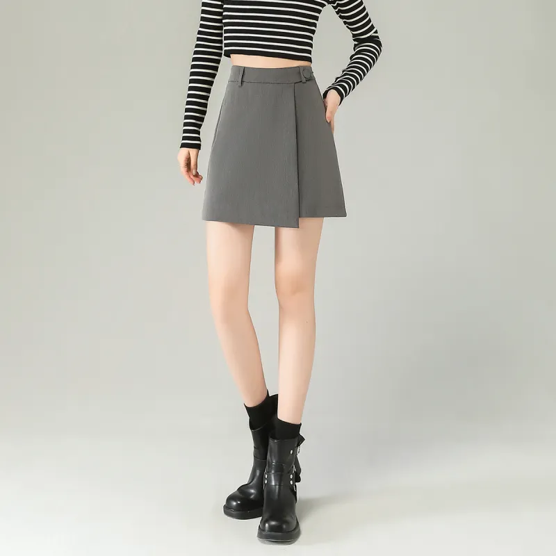 0571 Family Casual Short Skirts Women's Gray-6
