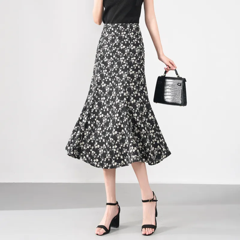 0571 Family Casual Long Skirts Women's Black-3
