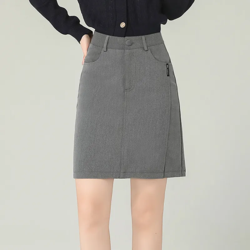 0571 Family Casual Short Skirts Women's Gray-5