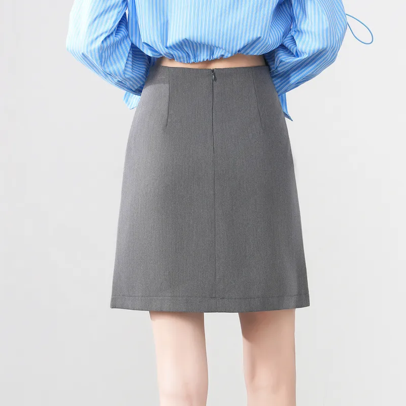 0571 Family Casual Short Skirts Women's Gray-5