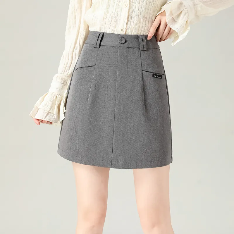 0571 Family Casual Short Skirts Women's Gray-2