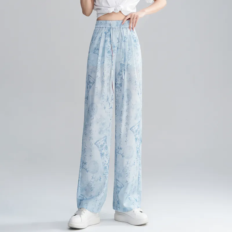 0571 Family Casual Pants Women's Blue-5