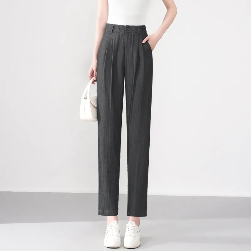 0571 Family Casual Pants Women's Black Gray Color-5