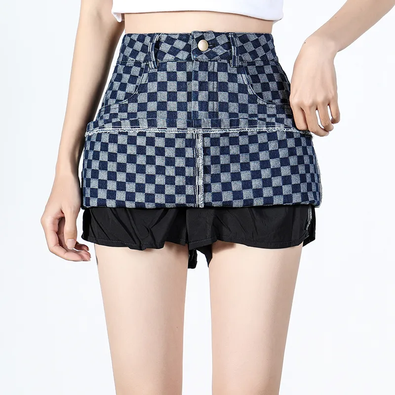0571 Family Denim Short Skirts Women's Blue-6