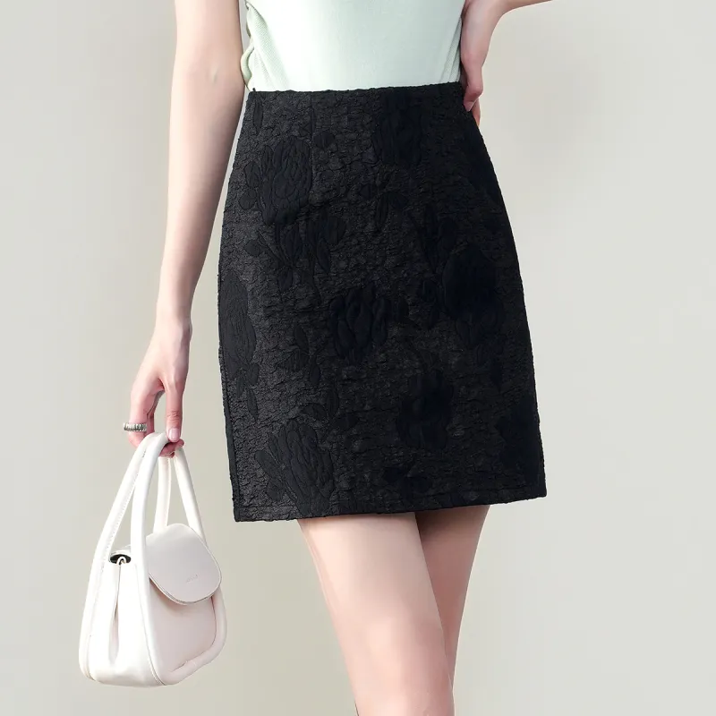 0571 Family Casual Short Skirts Women's Black-4
