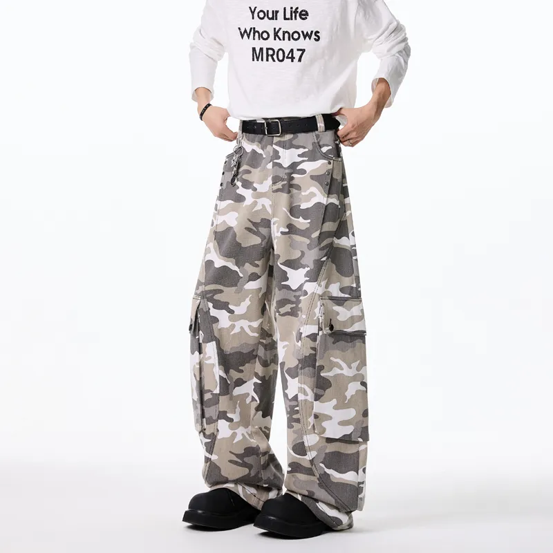 UNthemed Casual Pants Unisex White Gray-3