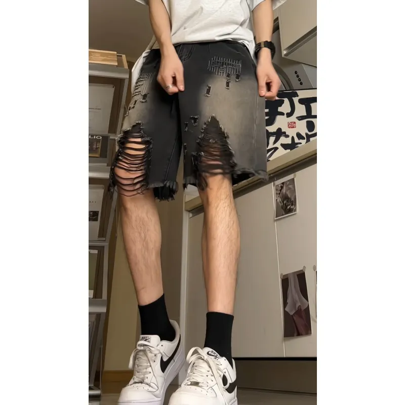 UNthemed Denim Shorts Unisex Black-6